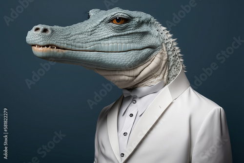 The alligator in a business suit: a fierce and formidable executive. Generative AI