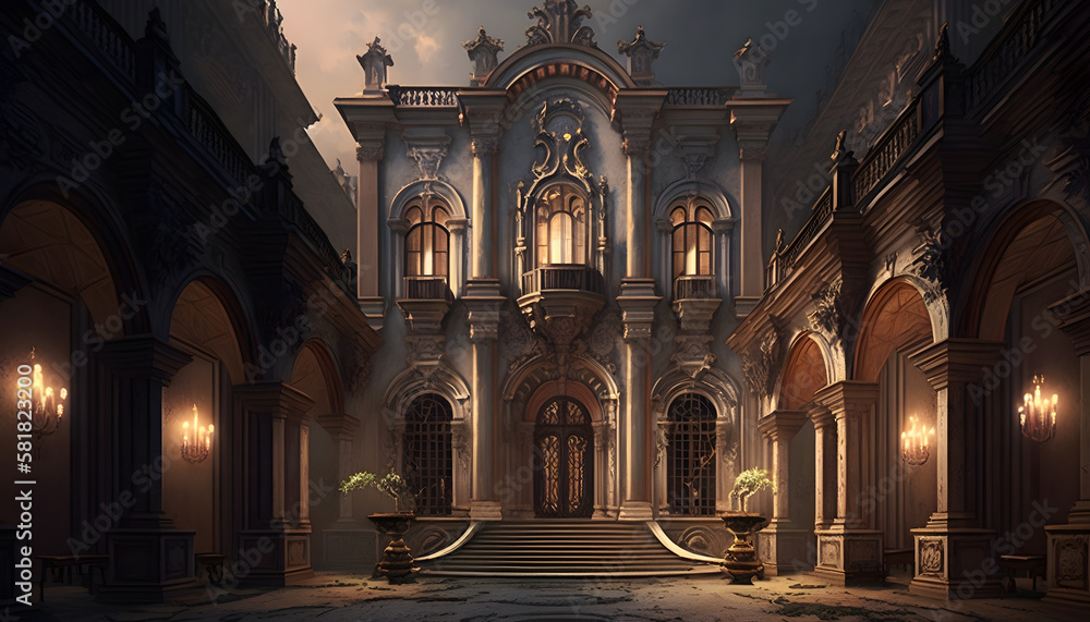 Fototapeta premium Beautiful antique architecture. Generative AI