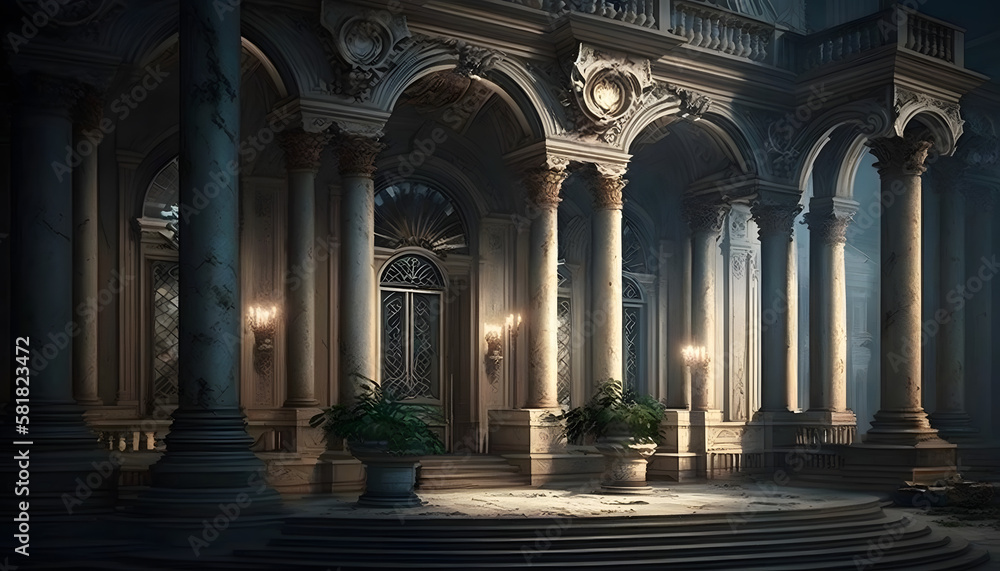 Beautiful antique architecture. Generative AI Beautiful antique architecture. Generative AI