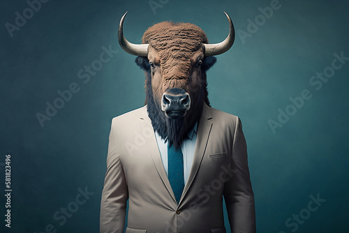 The bison in a business suit: a strong and steady presence. Generative AI © ShadowHero