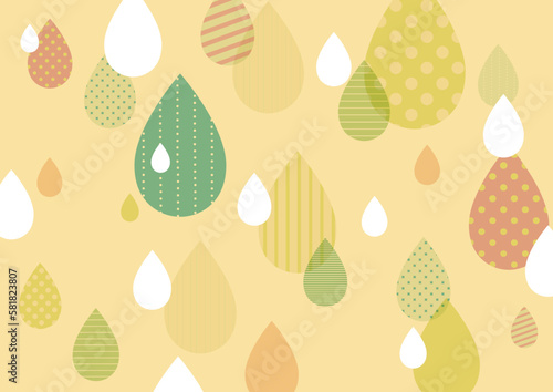 雨季に使えるカラフルな水玉背景