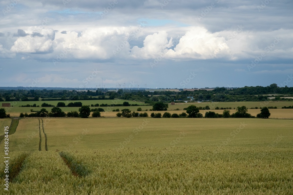 Beautiful landscape of the farmlands in the Hertfordshire countryside