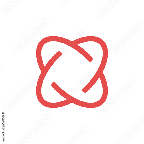 Fall in love logo - curves and heart symbol