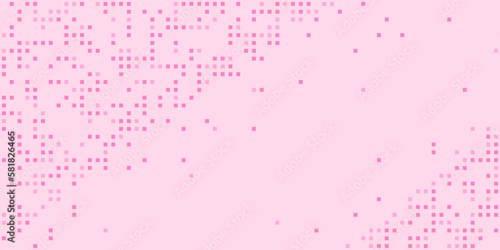 Pink Background pixels. Mosaic pattern. Mosaic color gradient. Vector illustration for your design projects. Pixel landscape color swatch. Abstract background illustration.