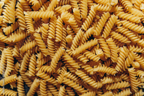 macaroni fusilli close-up