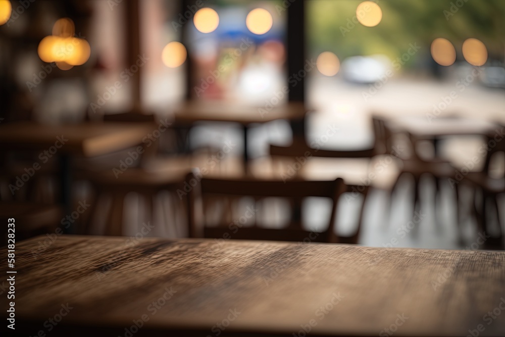 Rustic Cafe Charm: Table Setting with Blurred Restaurant or coffee shop Background AI Generative Rustic Cafe Charm: Table Setting with Blurred Restaurant or coffee shop Background AI Generative