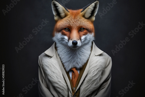 The fox in a business suit  sly and savvy. Generative AI