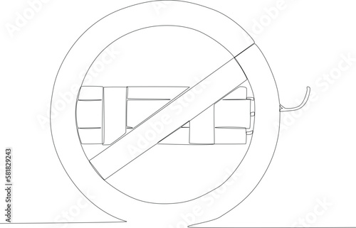 A ban on the use of assembled explosives. Anti-terrorism day one line drawing