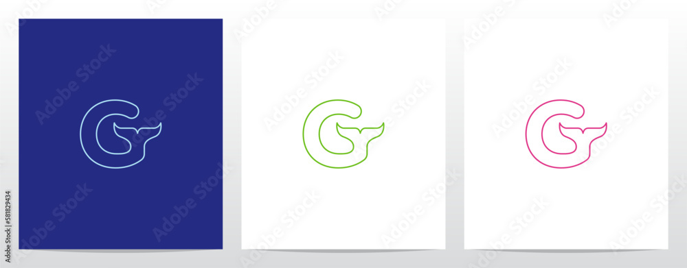 Outlines Fish Tail On Letter Logo Design G Outlines Fish Tail On Letter Logo Design G