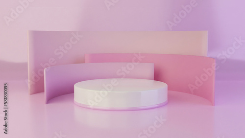 3D STAGE FOR PRODUCT SHOWCASE PASTEL PINK COLOR PODIUM