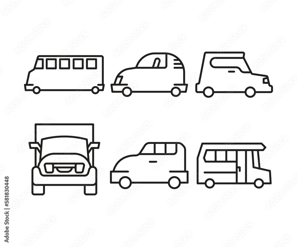 car and vehicle line icons set vector illustration car and vehicle line icons set vector illustration