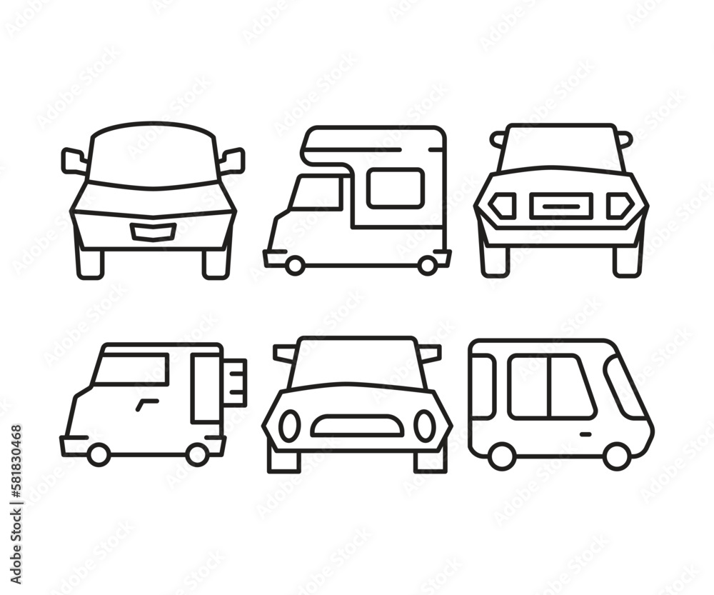 car and vehicle line icons set vector illustration car and vehicle line icons set vector illustration