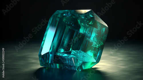 Paraiba Tourmaline stone, using its unique shade to both bold and elegant. Generative AI. photo