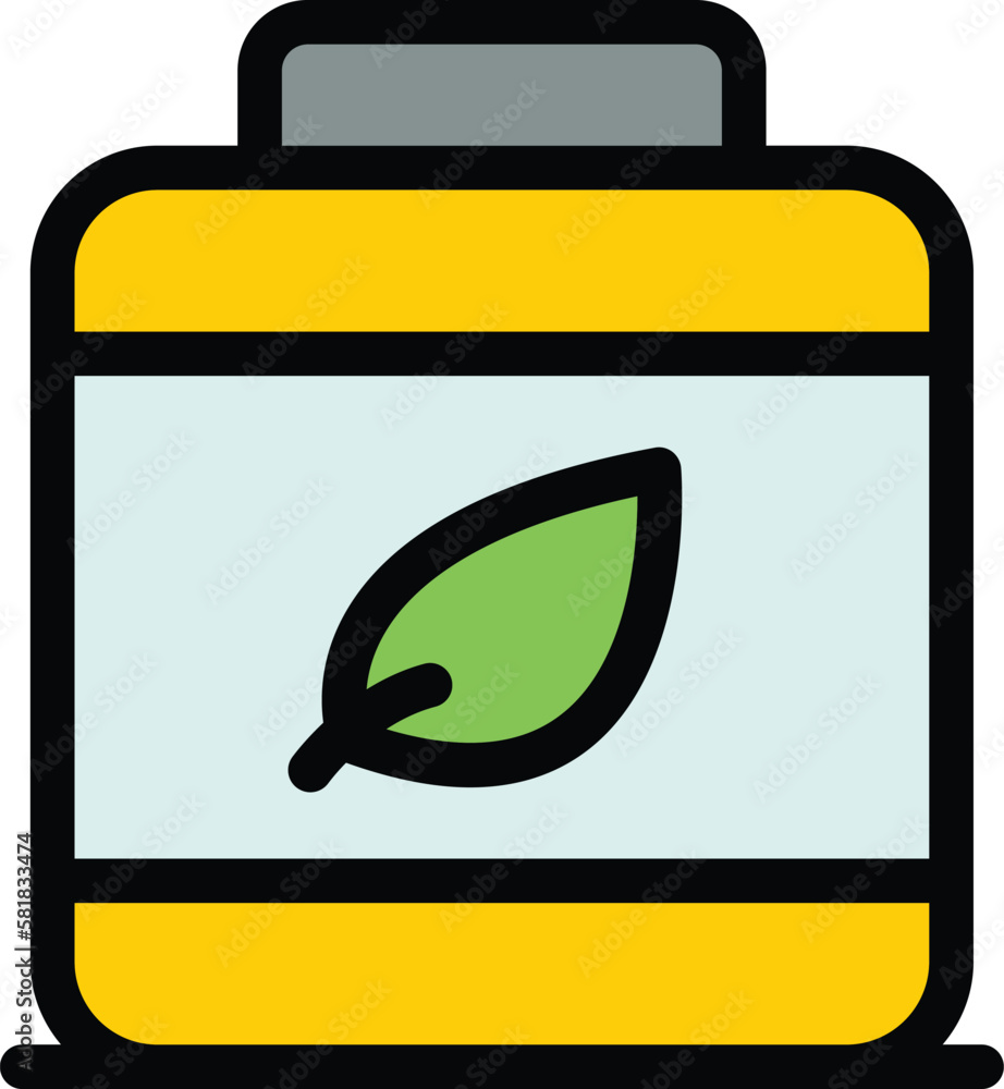 Herbal nutrient icon. Outline herbal nutrient vector icon for web design isolated on white background color flat Herbal nutrient icon. Outline herbal nutrient vector icon for web design isolated on white background color flat