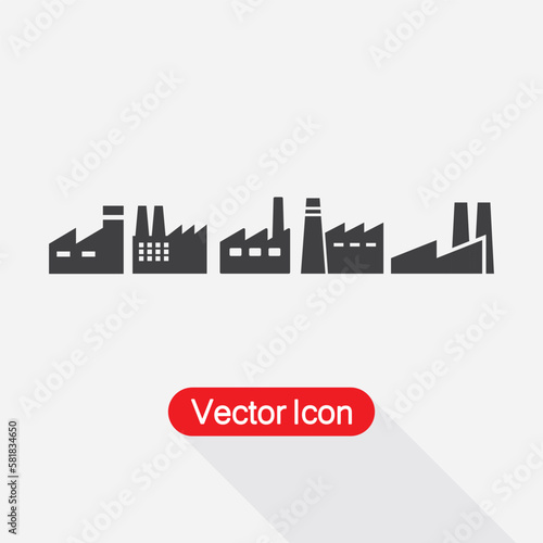 Factory Set Icon  Factory Icon Vector Illustration Eps10 