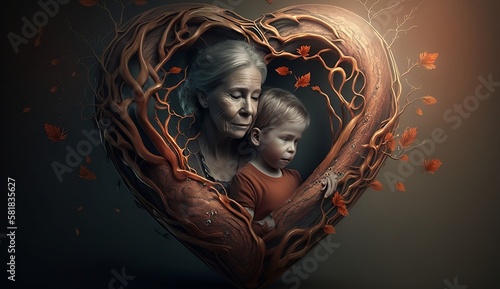 heart of mom's created with generative AI Technology © vick