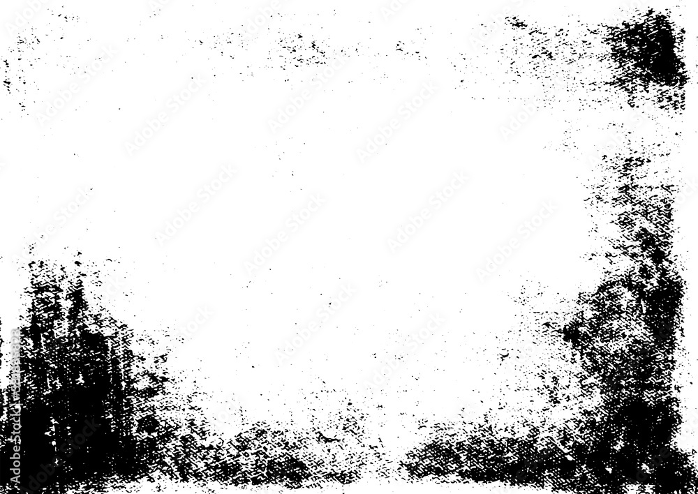 Grunge border texture background. Abstract frame overlay. PNG graphic illustration with transparent background.
