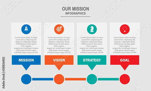 Mission, vision, values, graphic design template. eps 10 on white background
