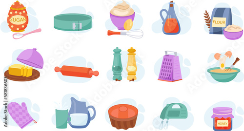 Home Baking Flat Icons