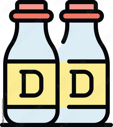 Vitamin drink icon. Outline vitamin drink vector icon for web design isolated on white background color flat