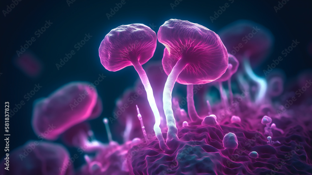 Killer Fungus close up Generative AI Killer Fungus close up Generative AI