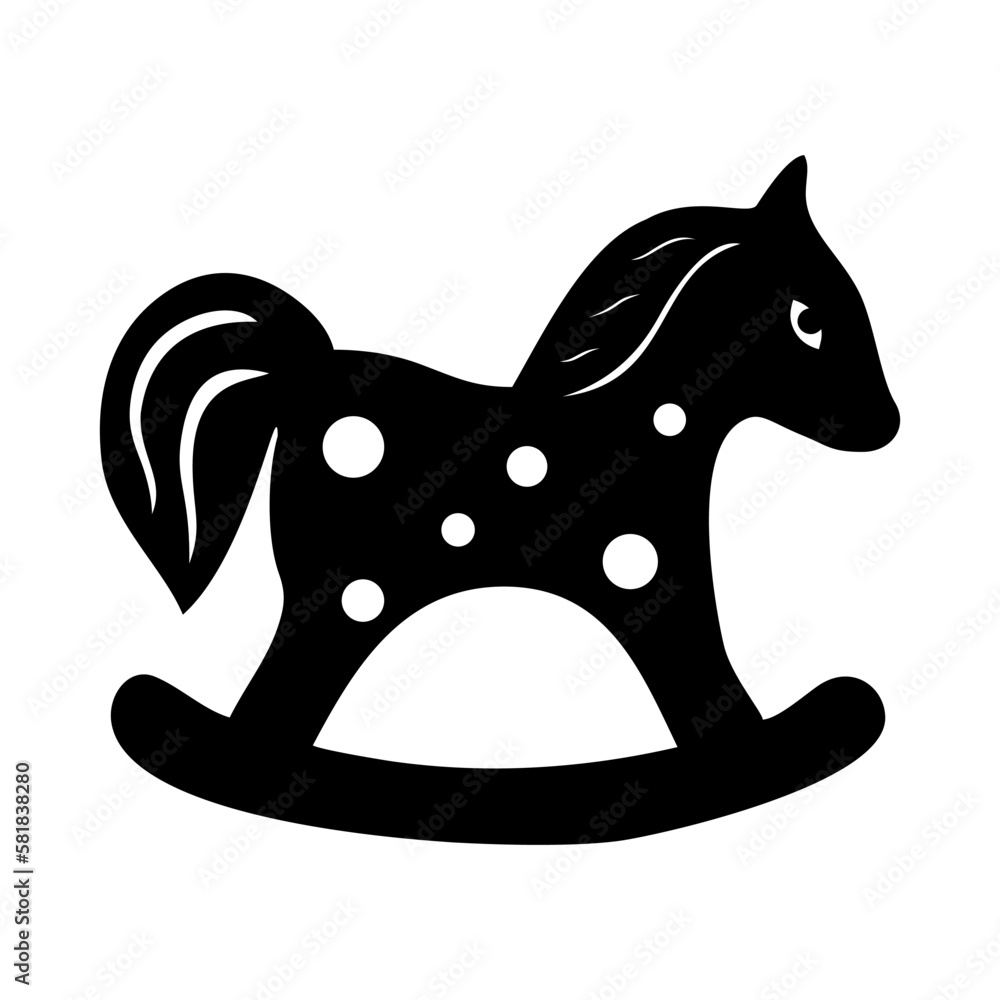 Children wooden rocking horse flat icon. Vector illustration design Children wooden rocking horse flat icon. Vector illustration design