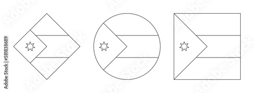 jordan flag outline set. isolated on white background. vector illustration