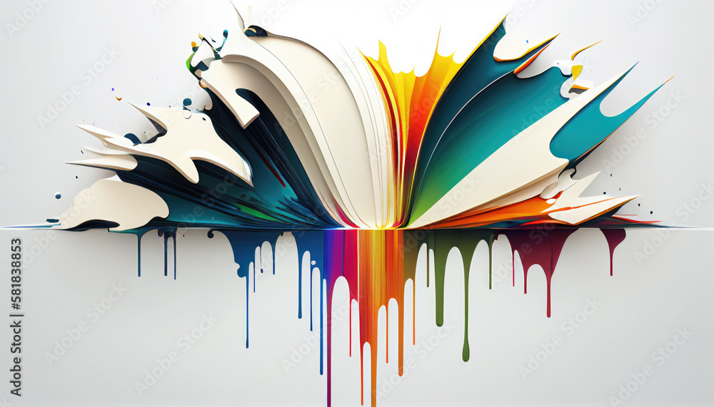 Obraz premium Abstrakter Wallpaper mit bunten Regenbogen-Farben, Generative AI