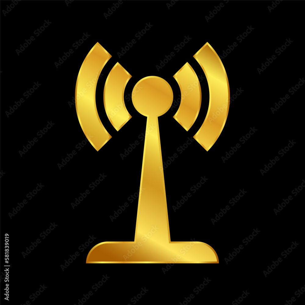 signal tower illustration in gold color signal tower illustration in gold color