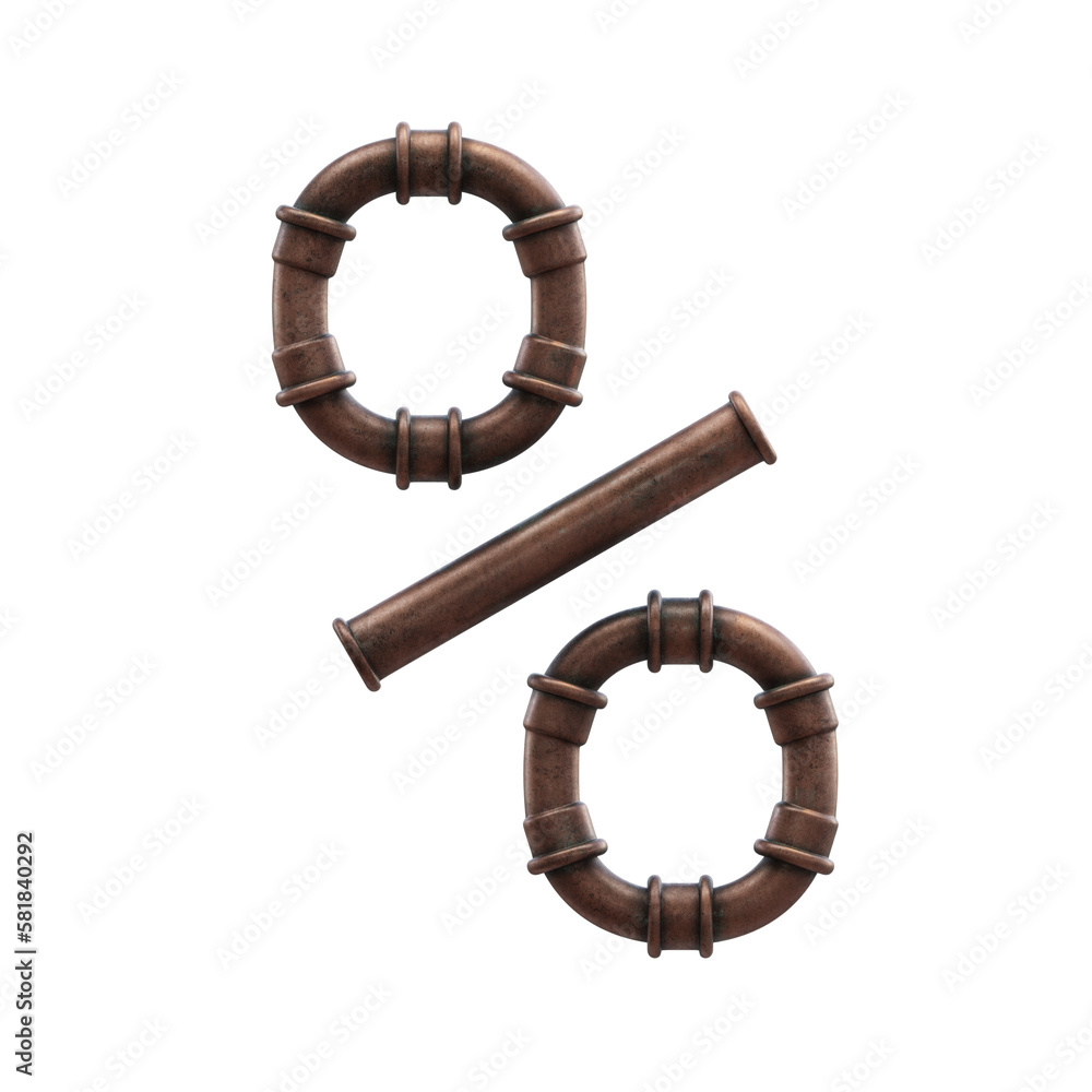 Copper Pipes 3D Alphabet or Lettering - View 1 Copper Pipes 3D Alphabet or Lettering - View 1