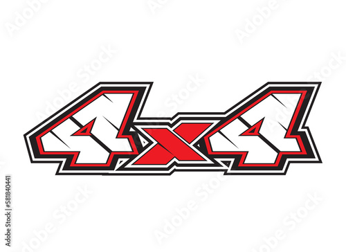 4x4 logo for 4 wheel drive truck and car graphic vector. Design for vehicle vinyl wrap