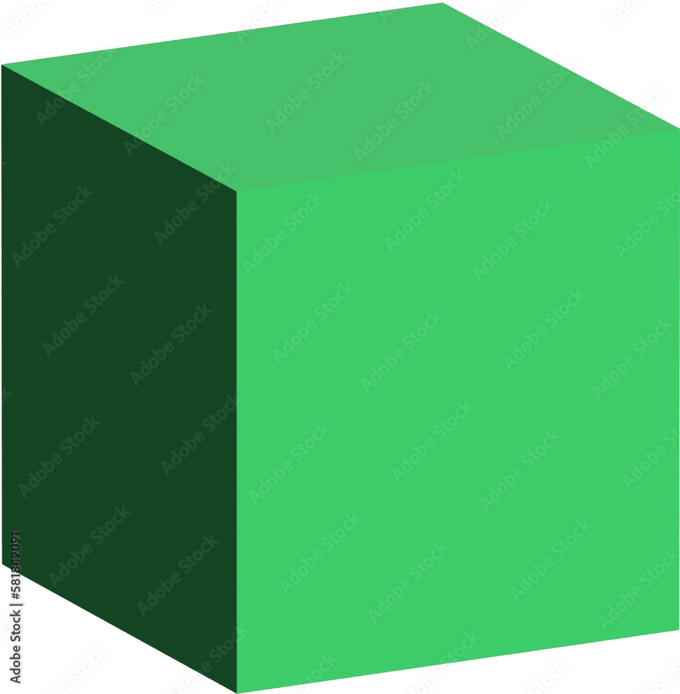 3d green square