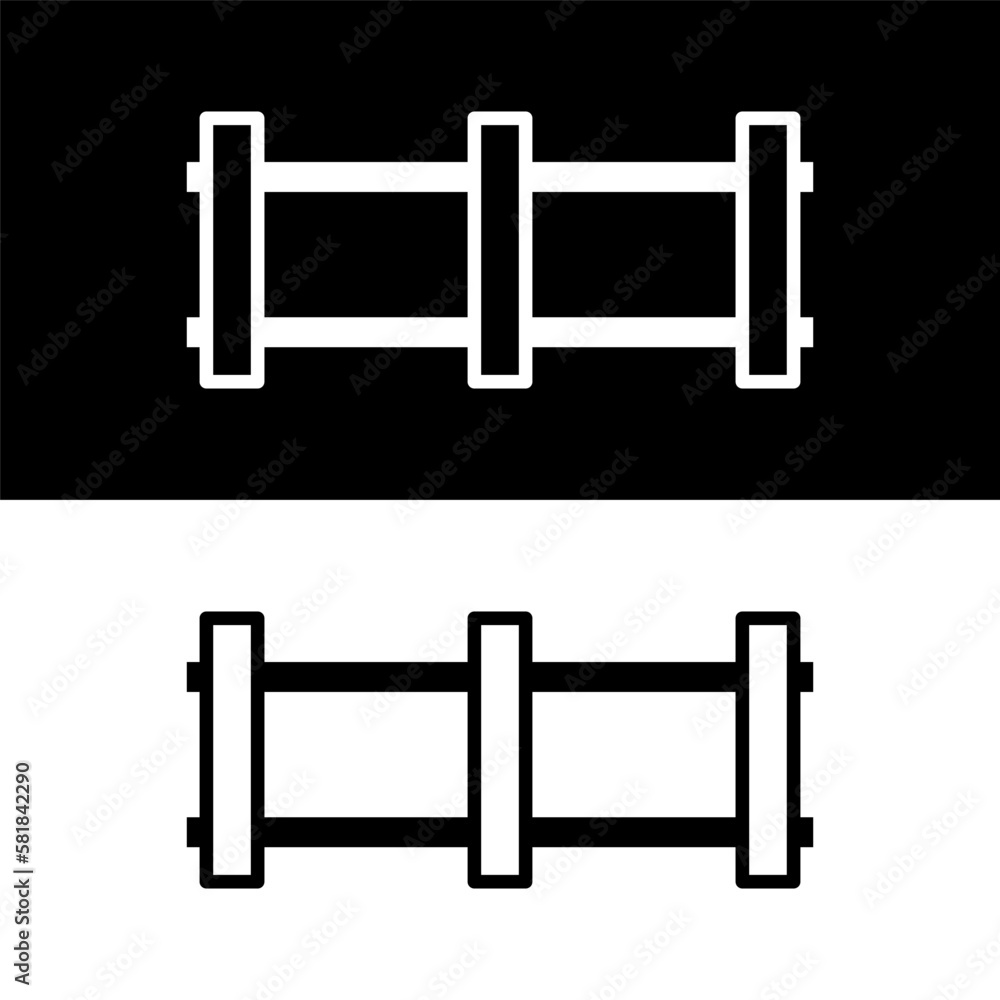 black and white fence icon in trendy flat design black and white fence icon in trendy flat design