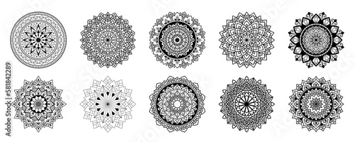 boho style Geometric circular Mandala ornament set
