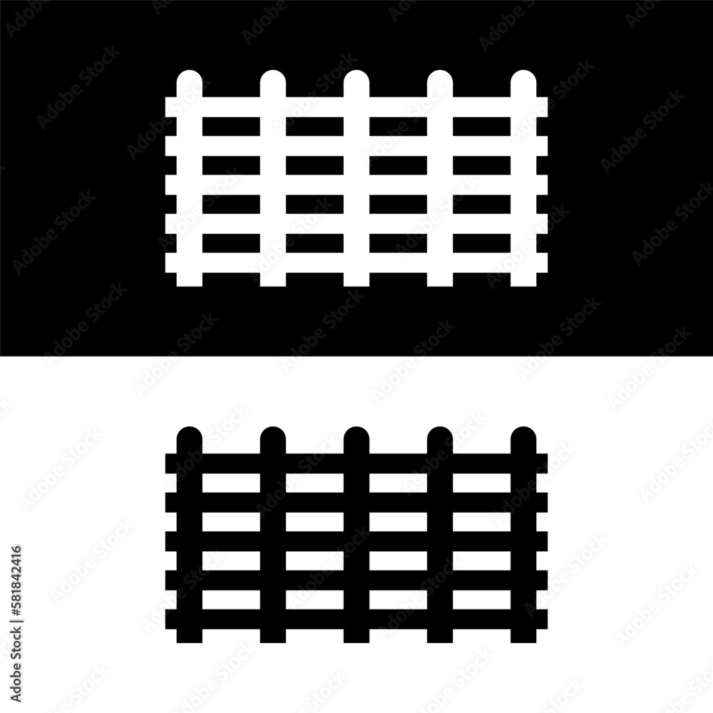 black and white fence icon in trendy flat design black and white fence icon in trendy flat design