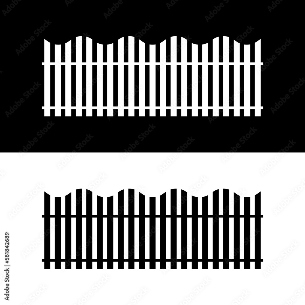 Obraz premium black and white fence icon in trendy flat design