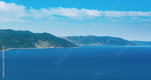 Beautiful view of the Coastline of Cres island in the Adriatic sea in Croatia
