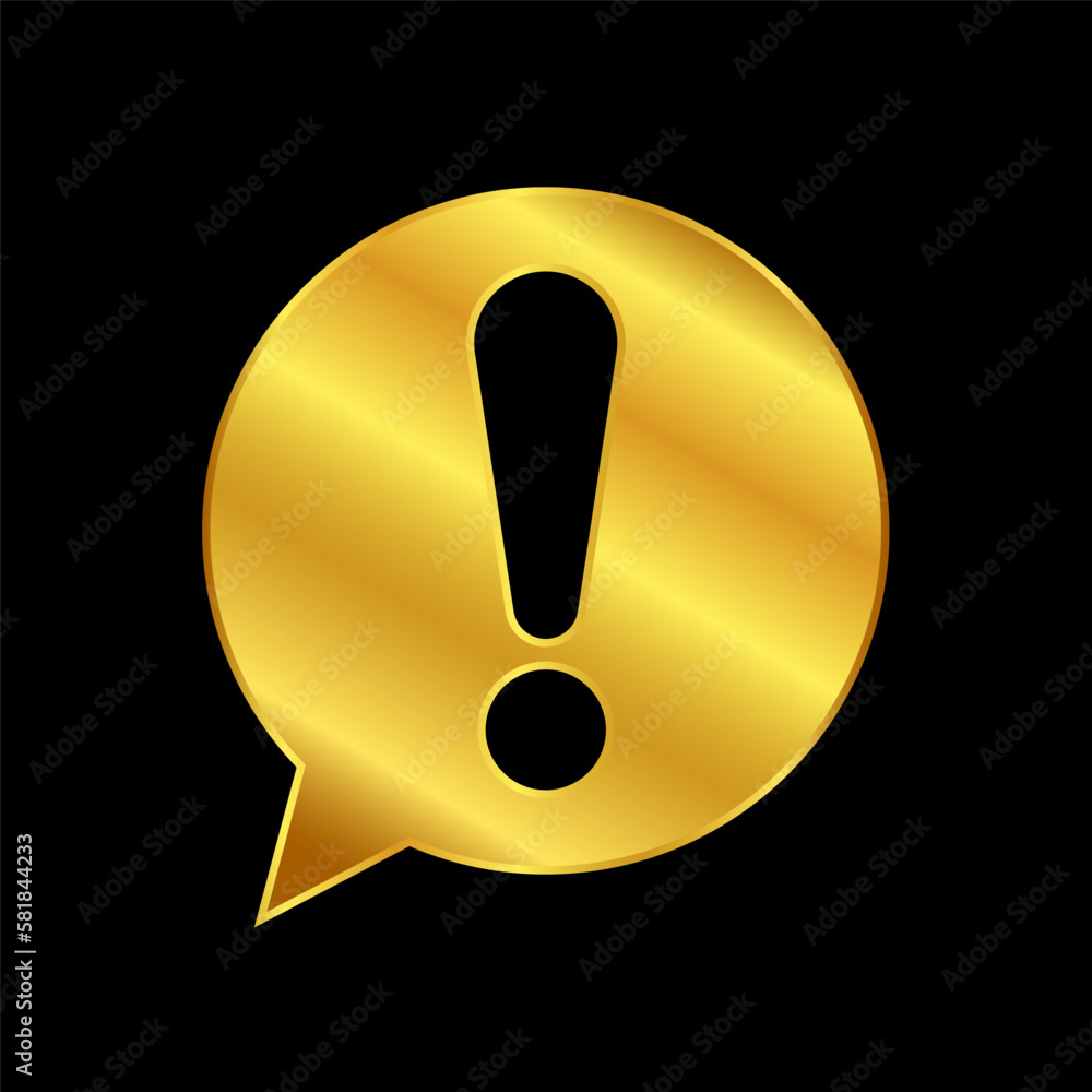 exlamation mark symbol in gold color exlamation mark symbol in gold color