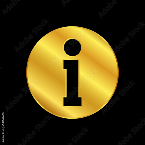 information symbol in gold color