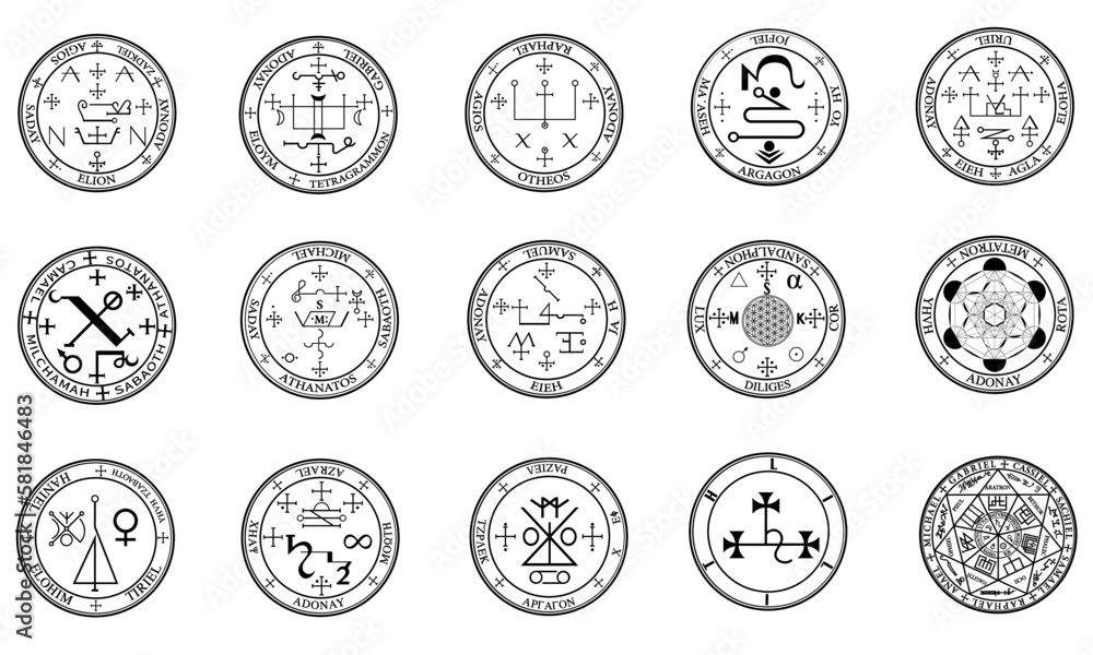 Set of Sigils collection of the Archangels - High resolution vector ...