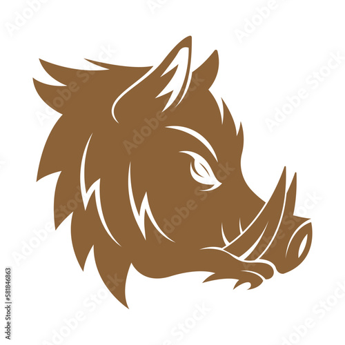 Fototapete Wild Boar logo icon design