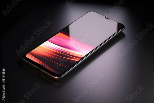 Screen mobile cellphone, smartphone display, minimalistic, smartphone lying on desk, blog, buisness concept