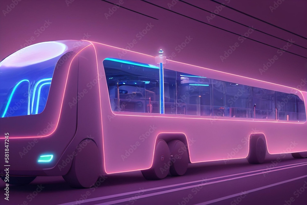 truck-bus-electric-car-of-the-future-rides-on-the-road-in-the-tunnel