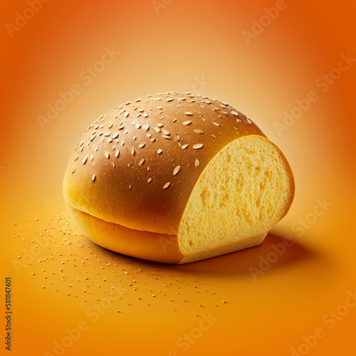 milk bread yellow background 