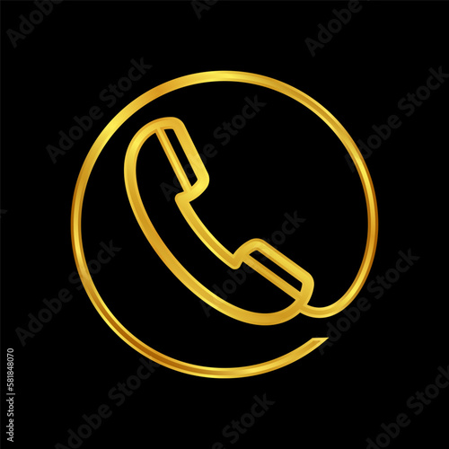 telephone icon in gold color