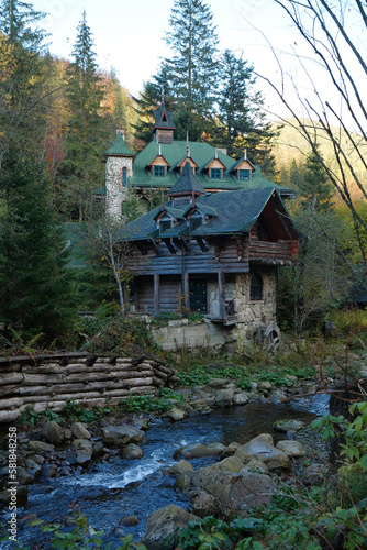 Old architecture in Carpathian mountains, western Ukraine