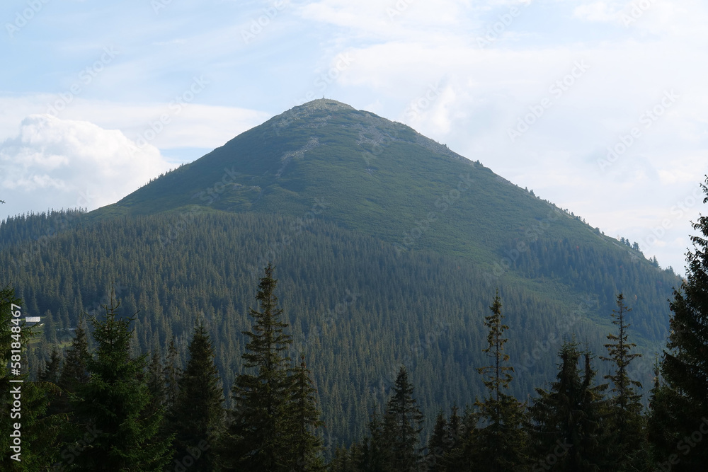 Obraz premium Gorgany - mountain range in Western Ukraine. View to Hamster mount
