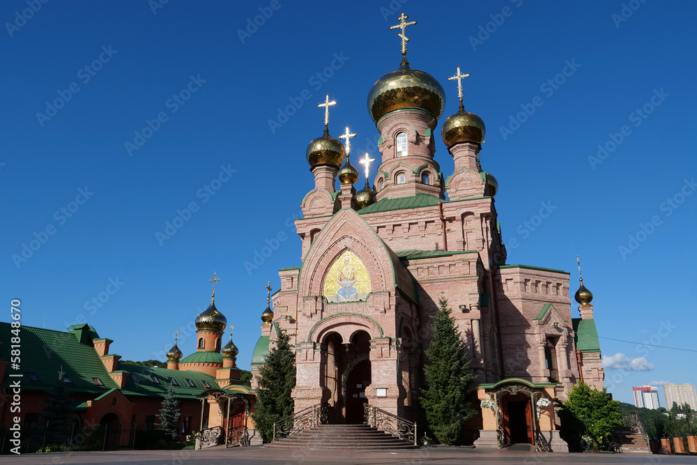 Obraz premium Church of Icon of Mother of God, Goloseevsky Hermitage, Kyiv, Ukraine