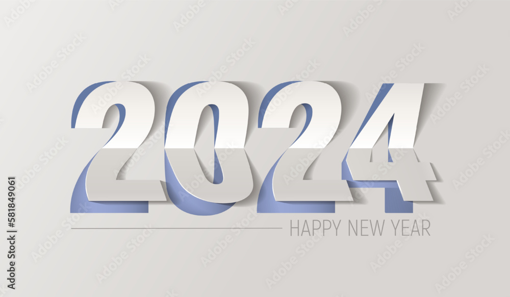 Happy New Year 2024 Text Design Patter, paper cut typography, alphabet letters and numbers vector illustration. Happy New Year 2024 Text Design Patter, paper cut typography, alphabet letters and numbers vector illustration.