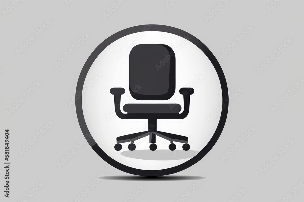 Office chair illustration, icon, logo, business concept. Generative AI Office chair illustration, icon, logo, business concept. Generative AI
